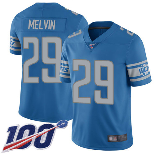 Detroit Lions Limited Blue Men Rashaan Melvin Home Jersey NFL Football 29 100th Season Vapor Untouchable